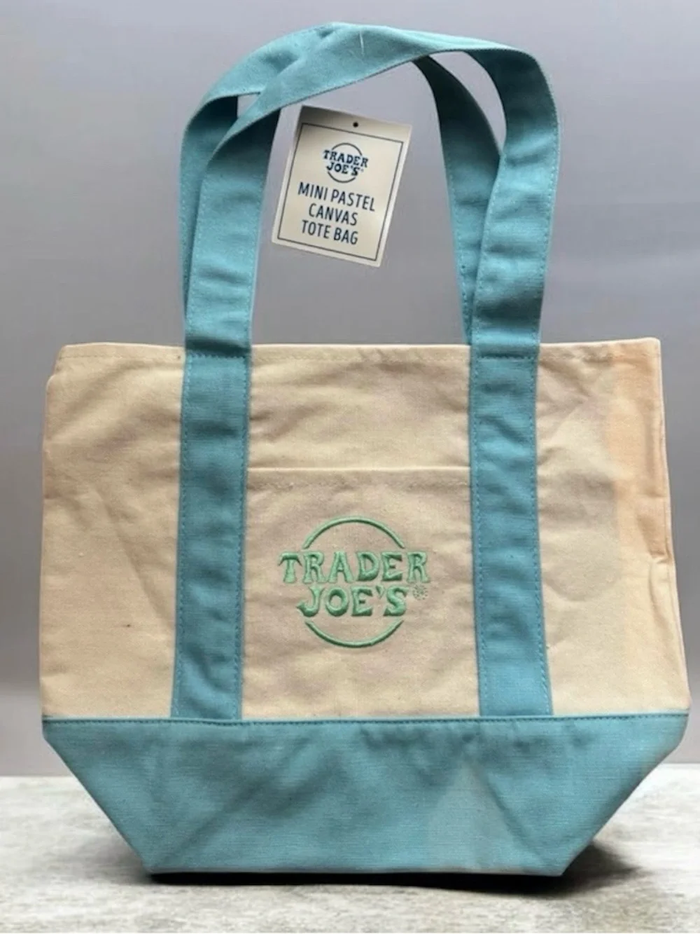 Trader Joe'S Mini Pastel Canvas Tote Bag